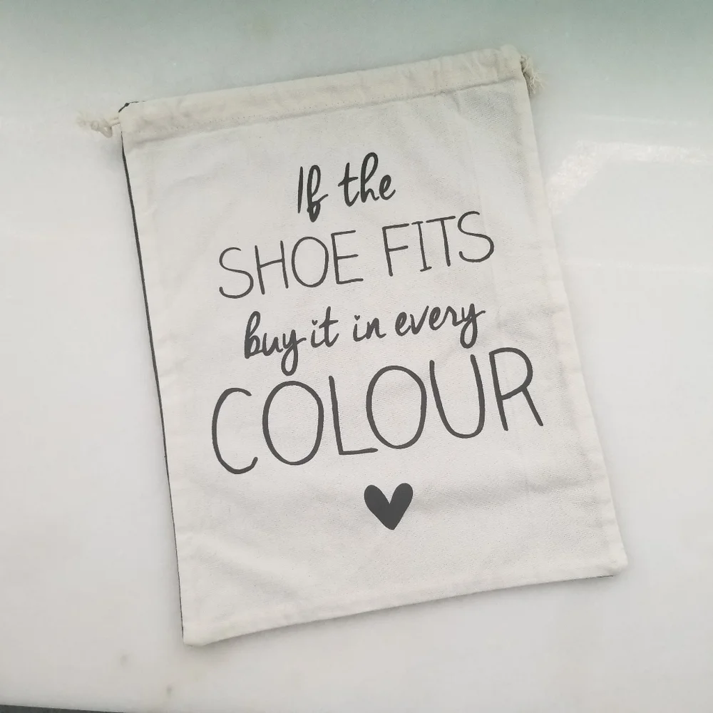 Shoe Themed Drawstring Dust Storage Bag NWOT